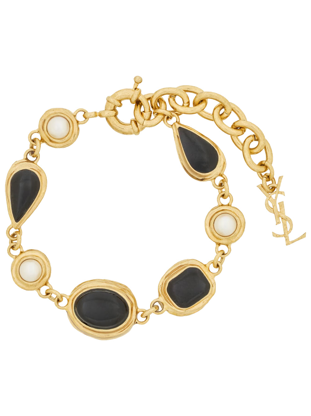 Saint Laurent Women Cabochon Bracelet In Enamel, Resin And Metal SAINT LAURENT