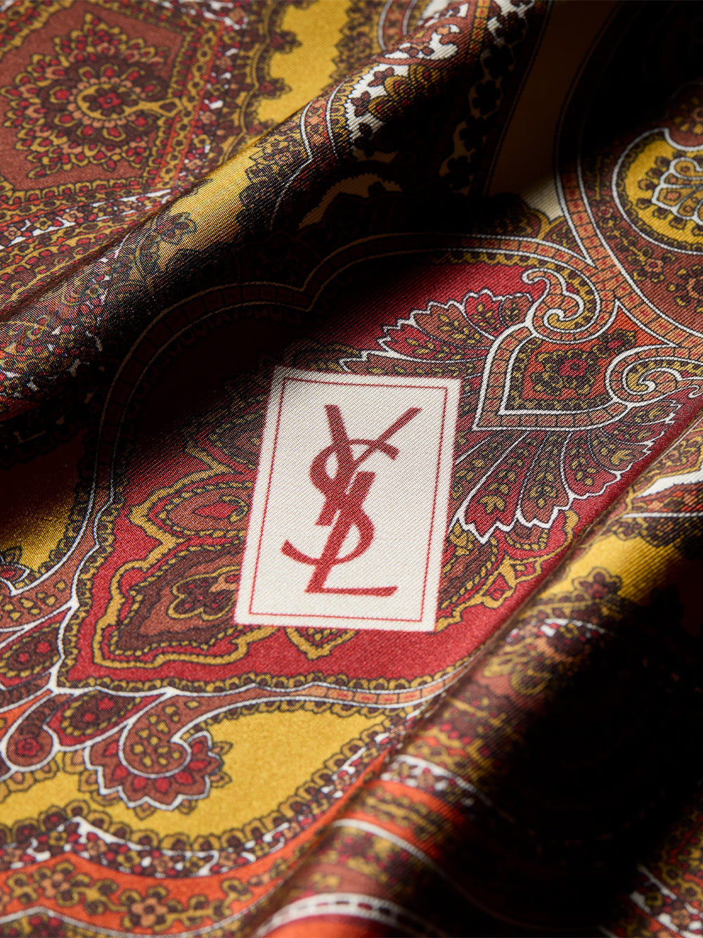 Saint Laurent Women Square Scarf In Paisley Silk Twill SAINT LAURENT