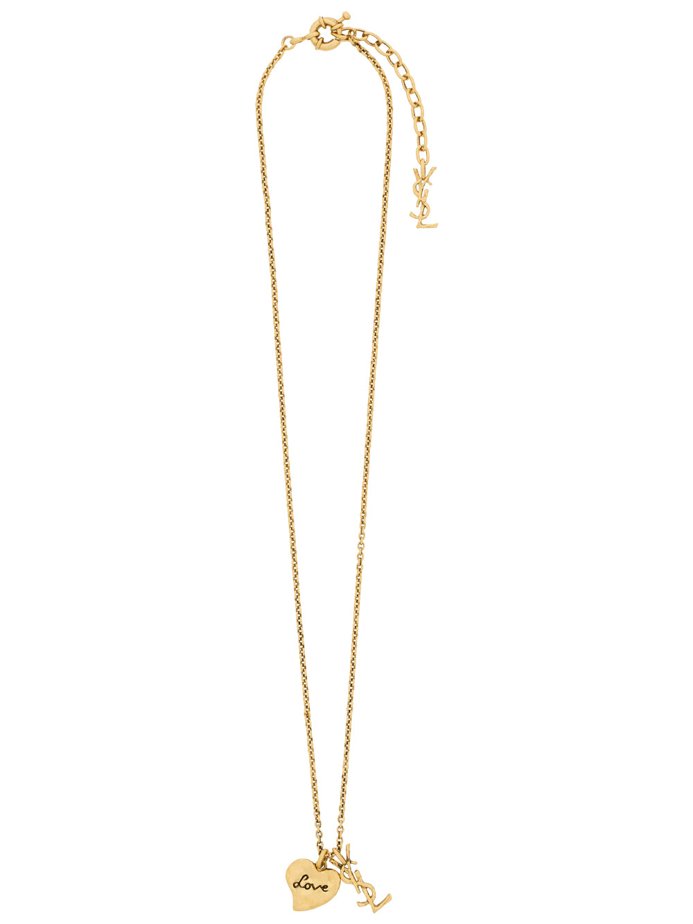 Saint Laurent Women Collana Cuore Cassandre In Ottone SAINT LAURENT
