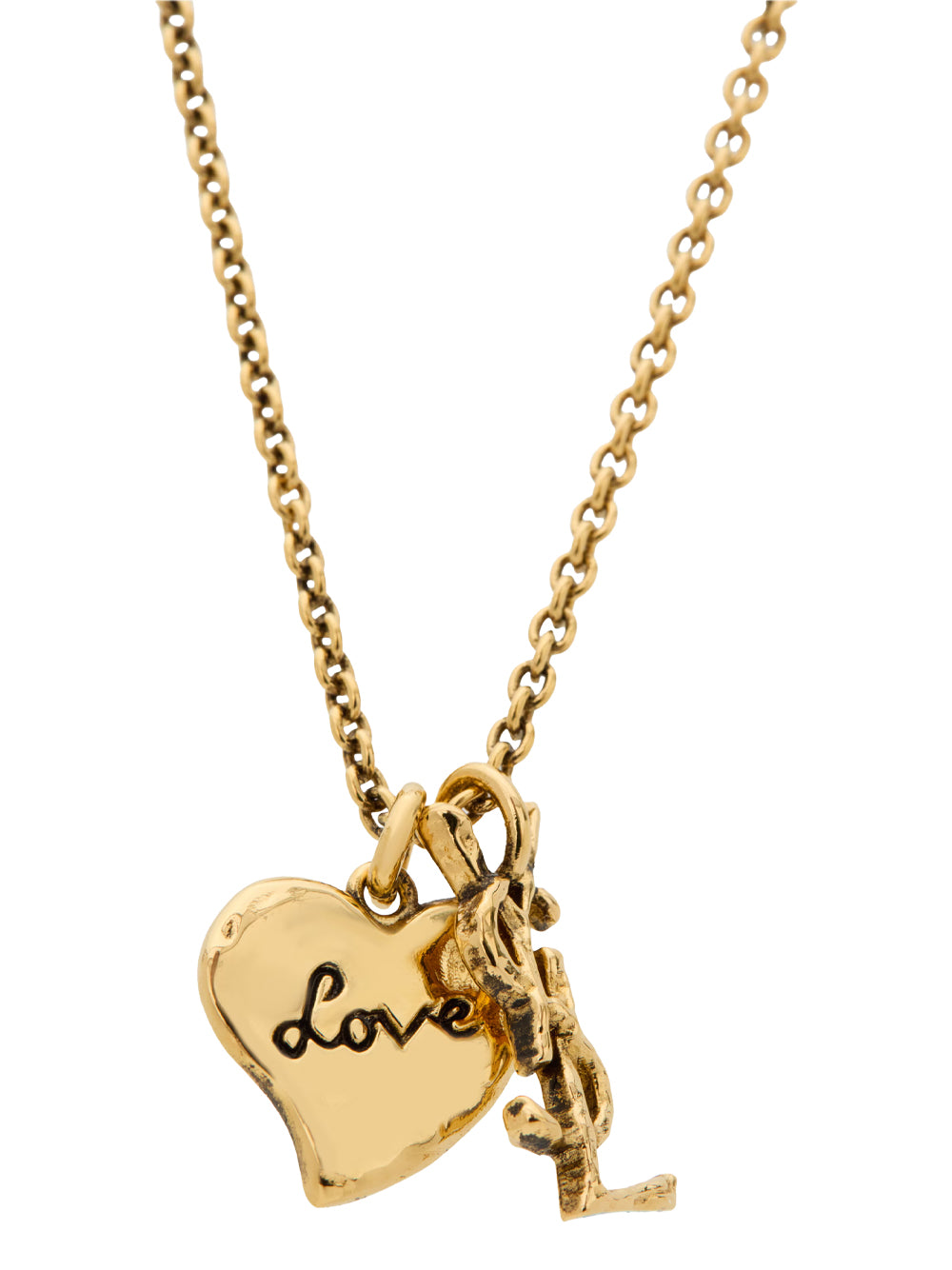Saint Laurent Women Collana Cuore Cassandre In Ottone SAINT LAURENT