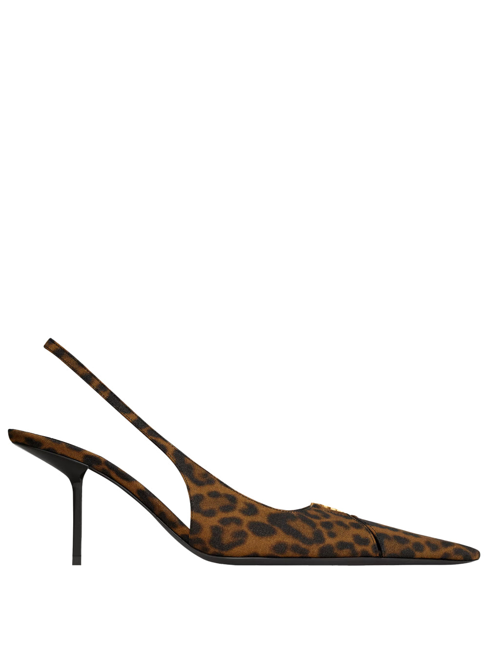 Saint Laurent Women Babylone Breteuil Slingback Pumps In Leopard Grosgrain SAINT LAURENT
