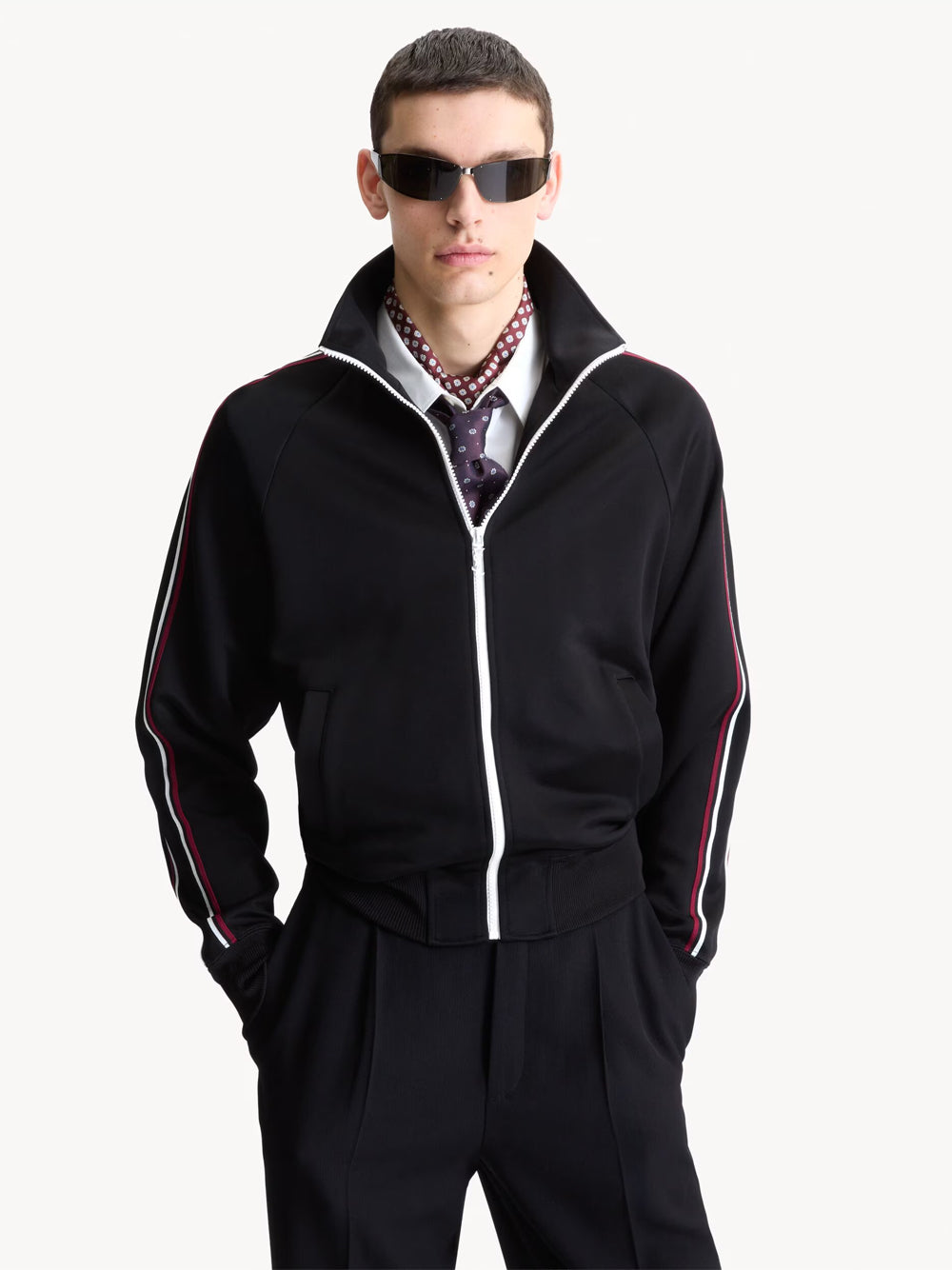 Saint Laurent Men Cassandre Track Jacket In Jersey SAINT LAURENT