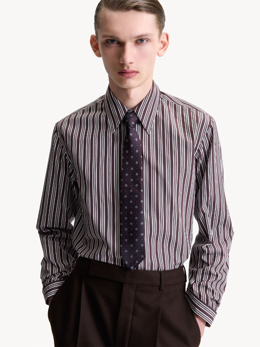 Saint Laurent Men Silk Jacquard Tie SAINT LAURENT