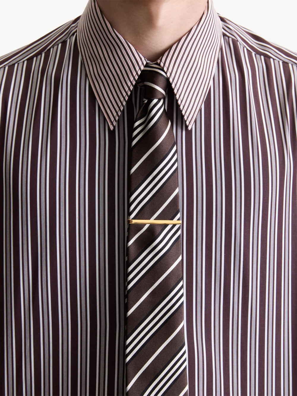 Saint Laurent Men Striped Silk Tie SAINT LAURENT