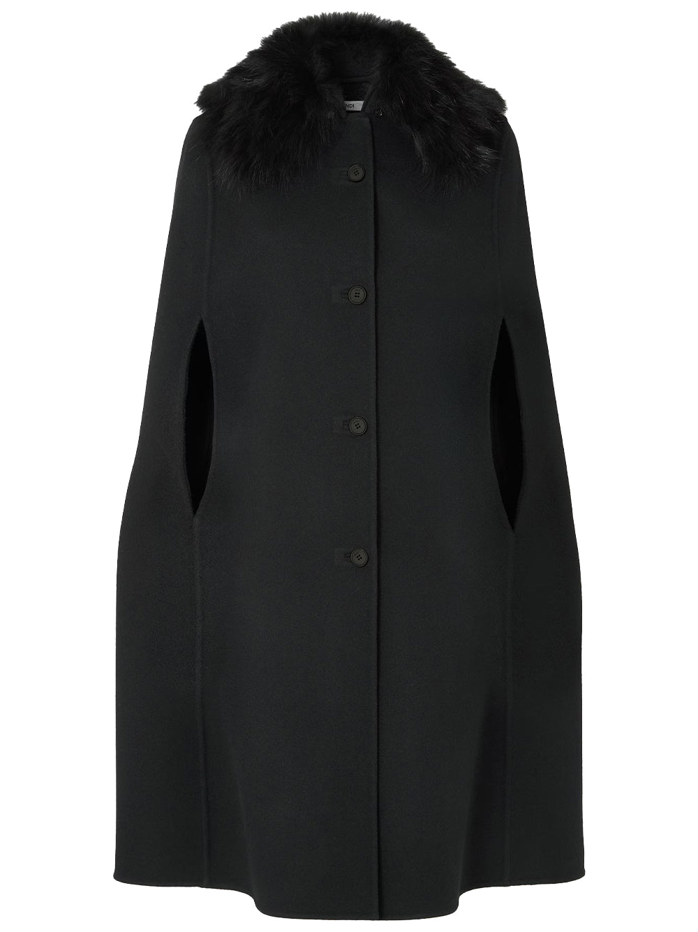 Cappa In Lana Double Con Collo In Pelliccia Women FENDI