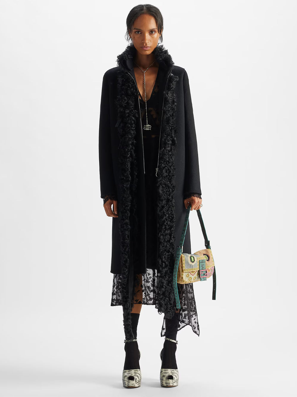 Cappotto In Lana E Montone Women FENDI