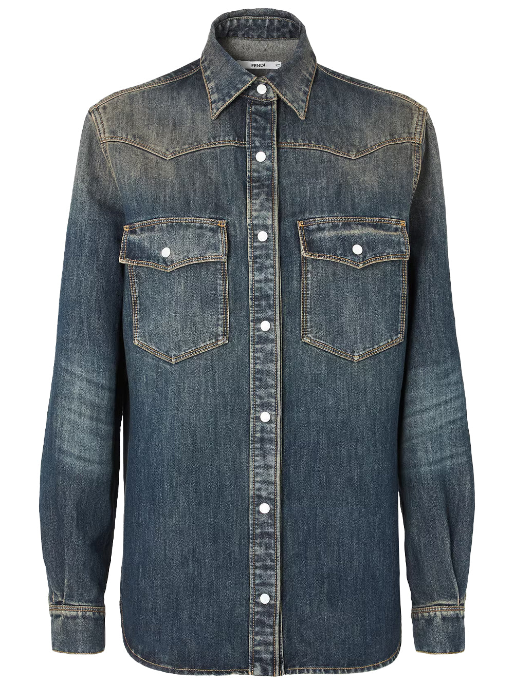 Camicia Western In Denim Lavato Women FENDI