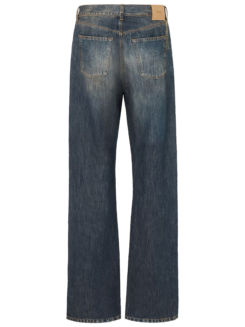 Jeans Regular Fit In Denim Blu Lavato Women FENDI