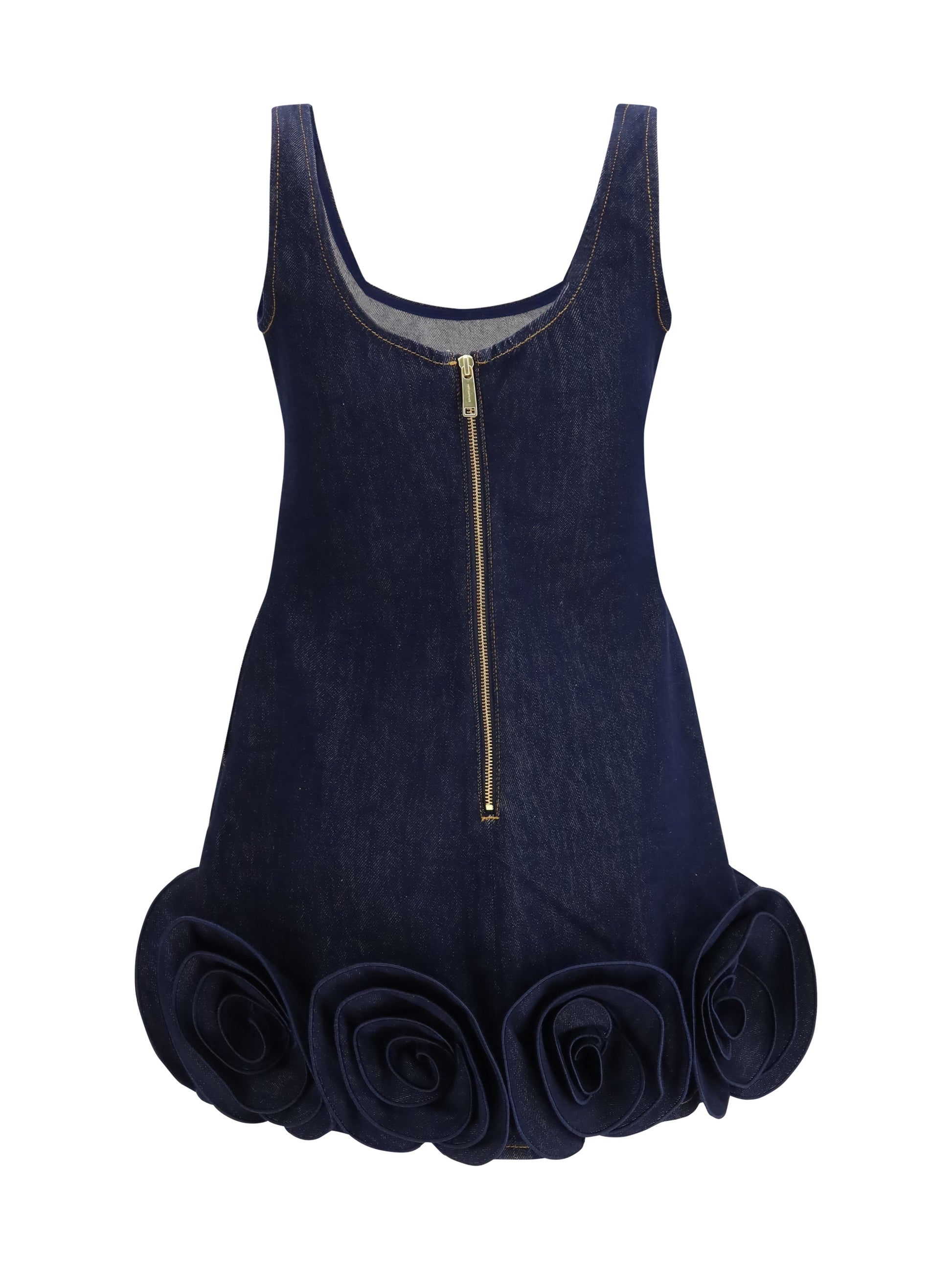 Self-Portrait Women Denim 3D Flower Mini Dress SELF-PORTRAIT