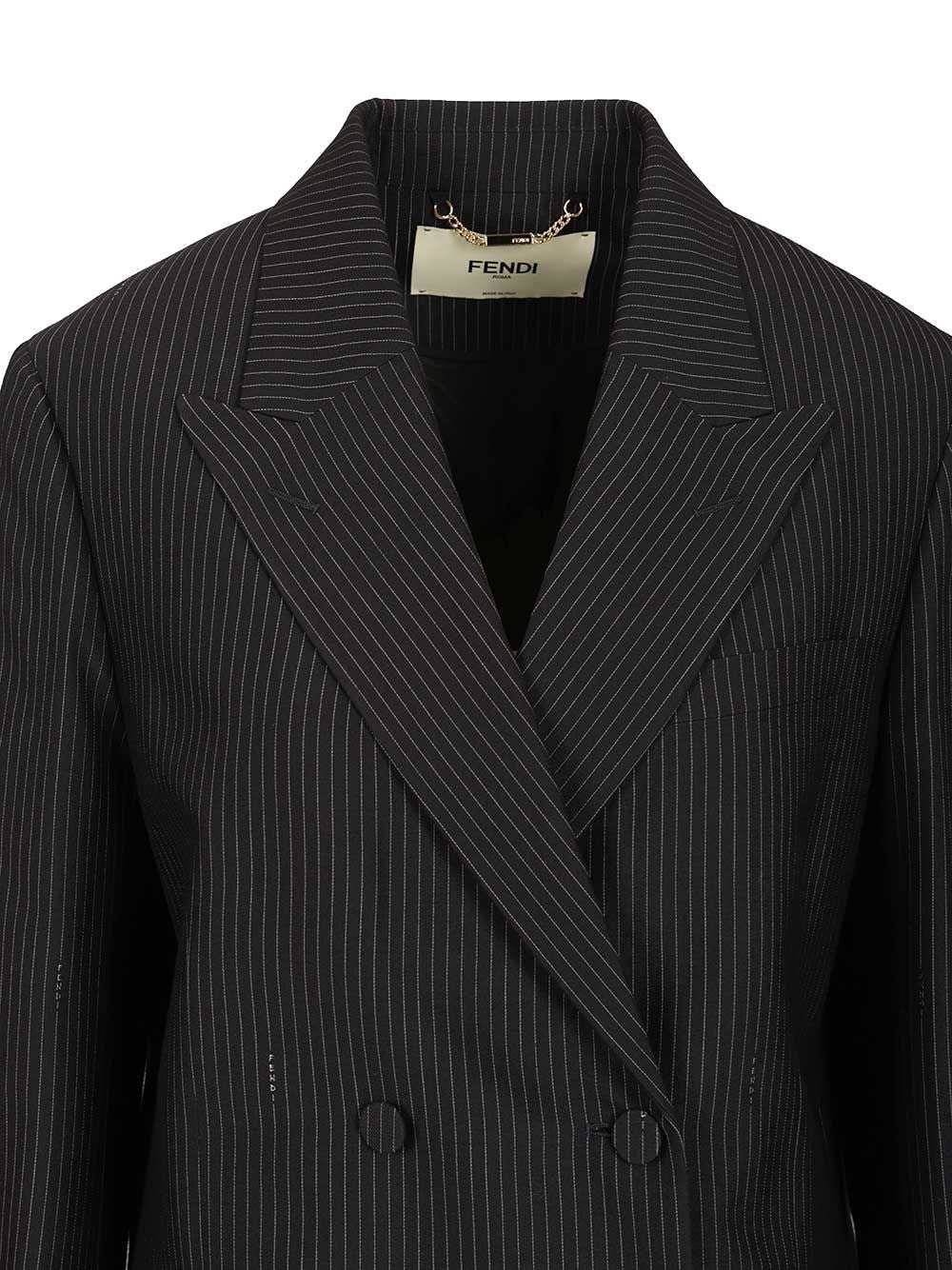 Fendi Women Pinstriped Wool Blazer FENDI