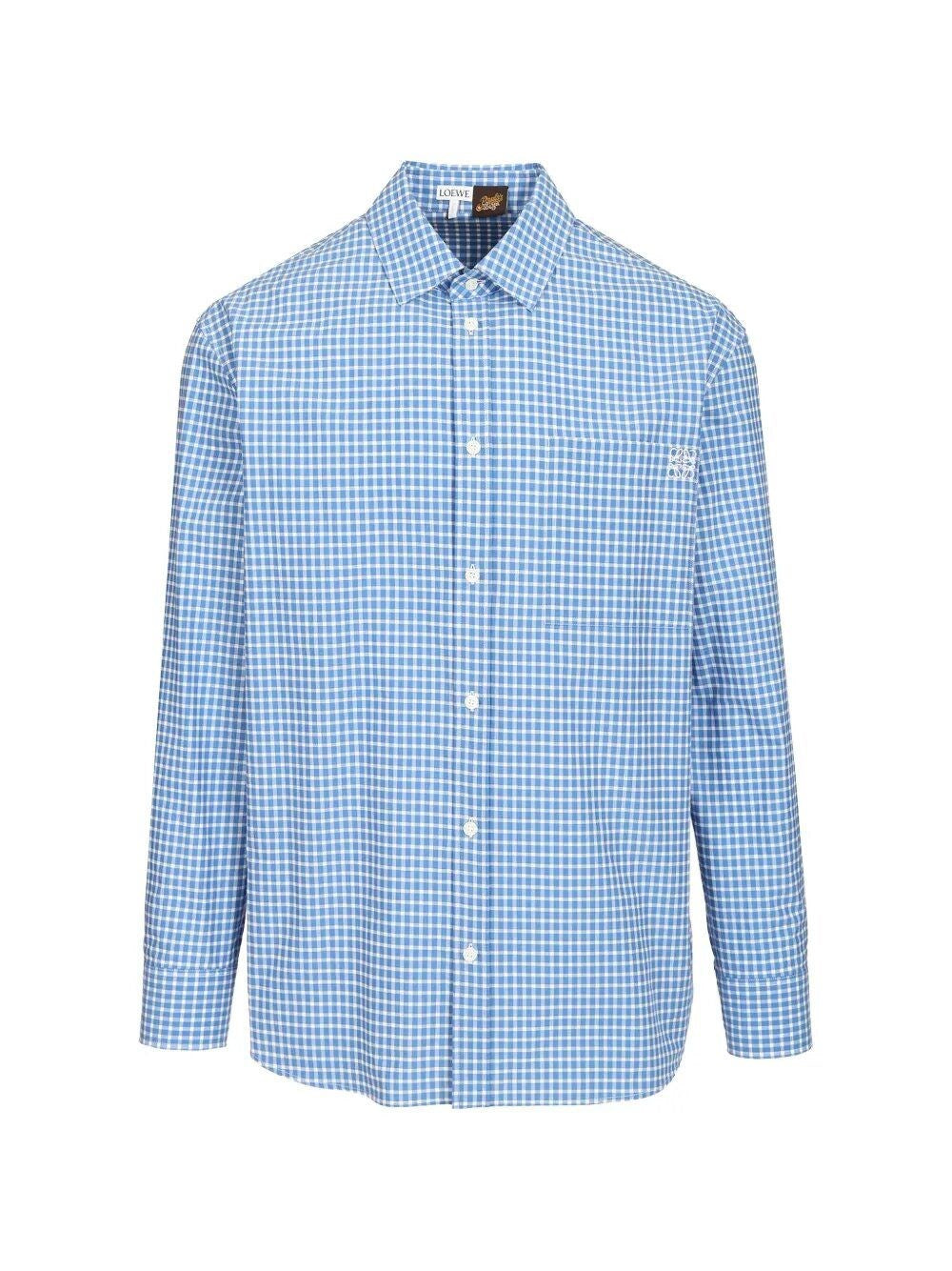Loewe Paula's Ibiza Men Lightweight Textured Checked Cotton Shirt. LOEWE