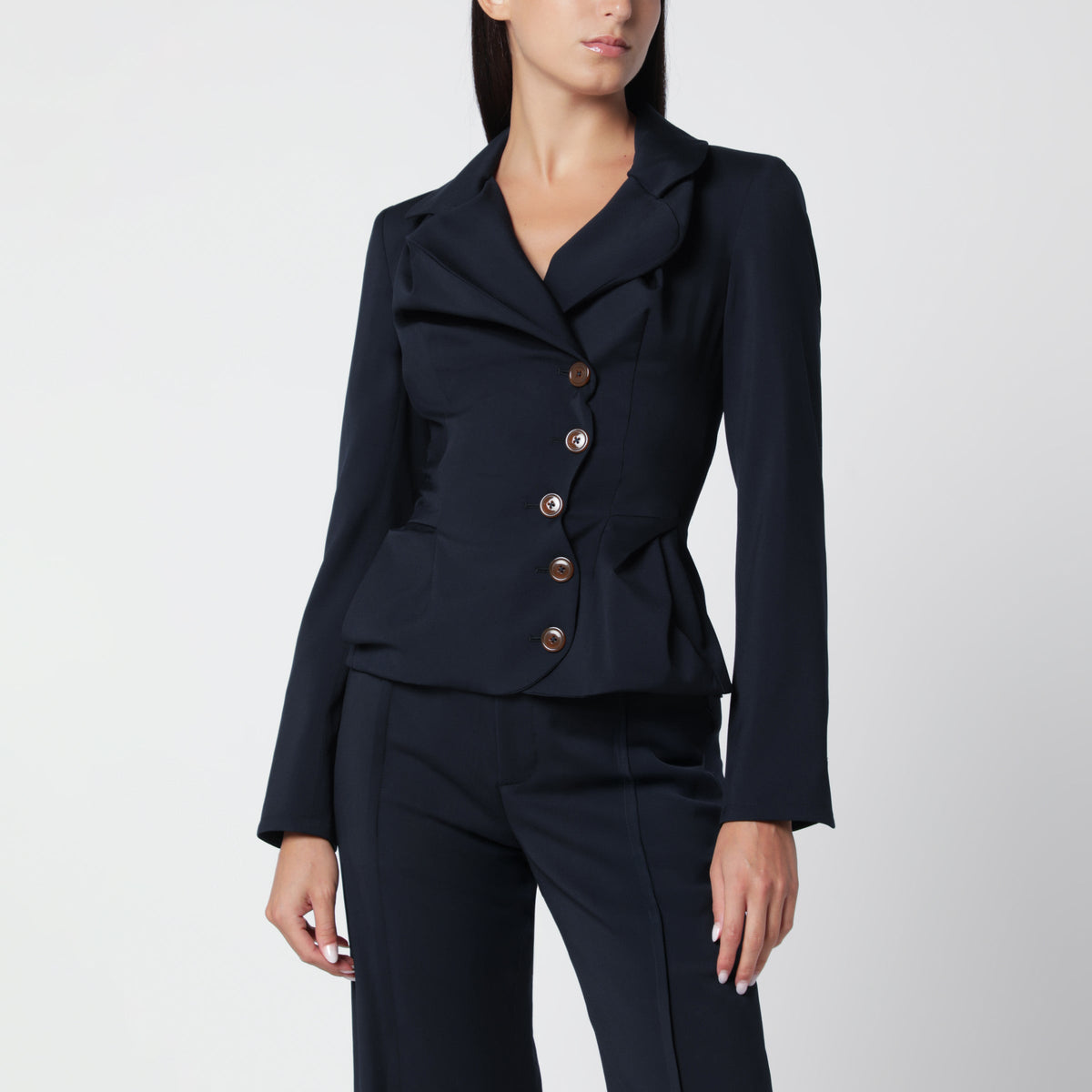 Vivienne Westwood Navy Blue Drunken Wool Jacket Women VIVIENNE WESTWOOD