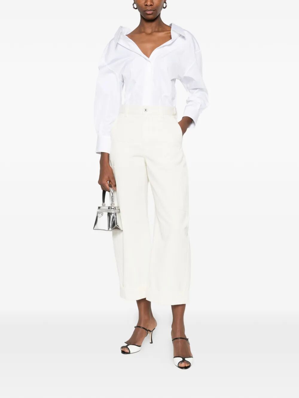 Givenchy Women Cotton And Wool Cocoon Cropped Cargo Pants GIVENCHY
