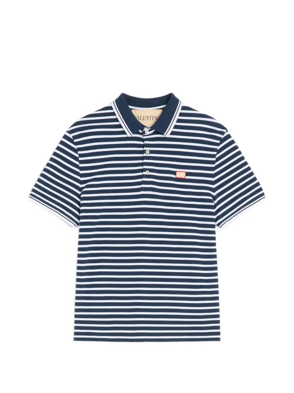 Valentino Garavani Men Valentino Cotton Piqué Polo With Vlogo Patch VALENTINO GARAVANI