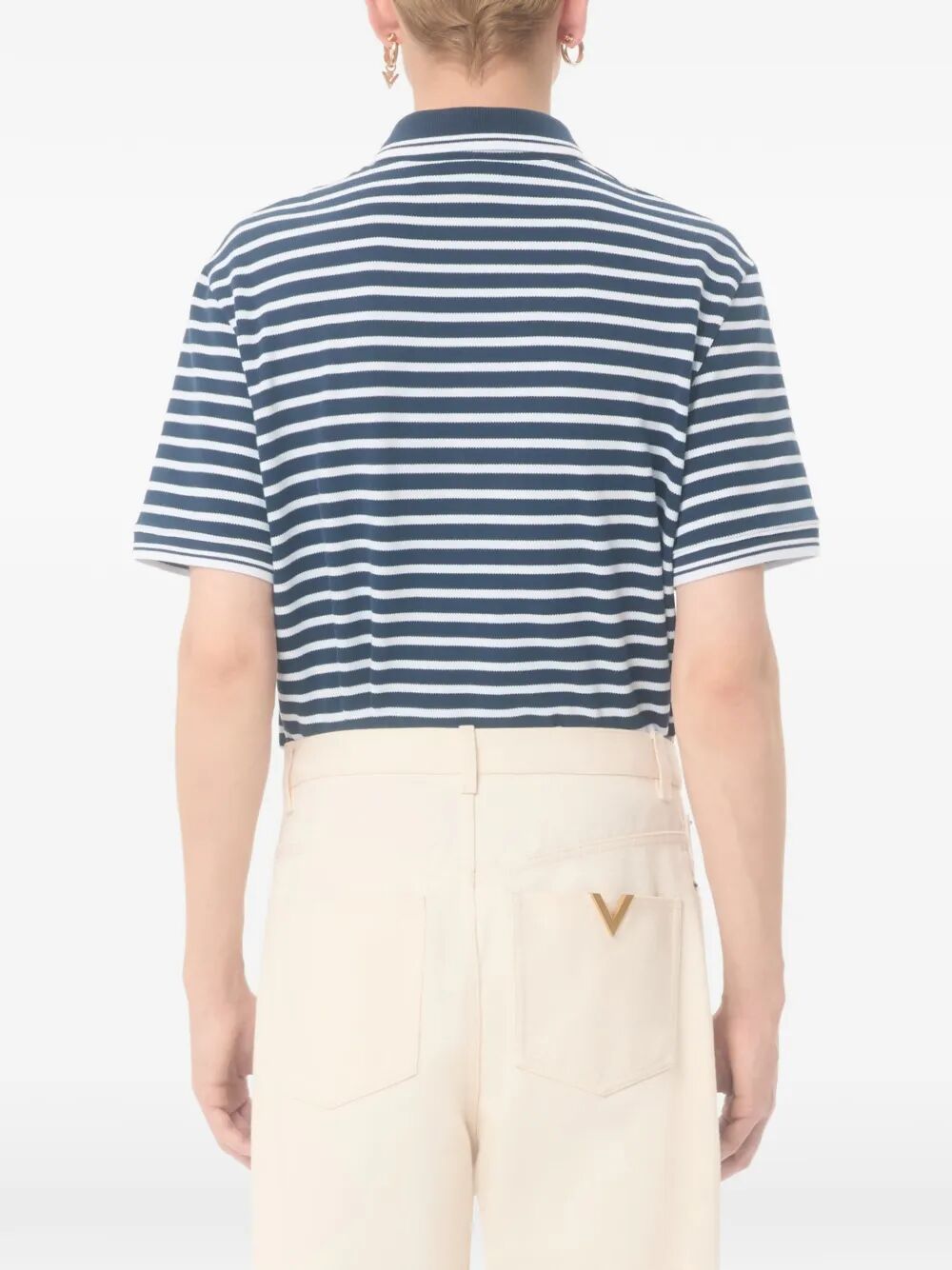 Valentino Garavani Men Valentino Cotton Piqué Polo With Vlogo Patch VALENTINO GARAVANI