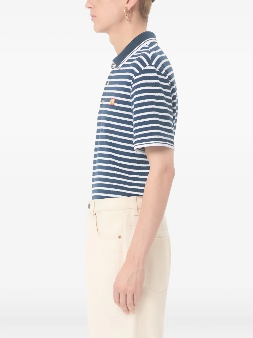 Valentino Garavani Men Valentino Cotton Piqué Polo With Vlogo Patch VALENTINO GARAVANI