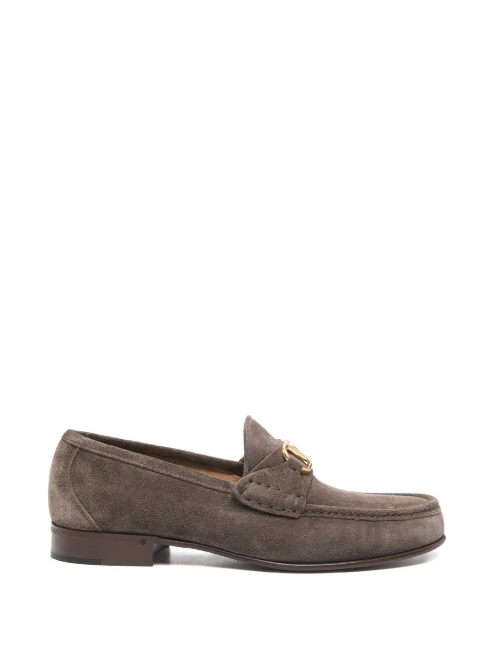 Valentino Garavani Men V Logo Plaque Suede Loafers