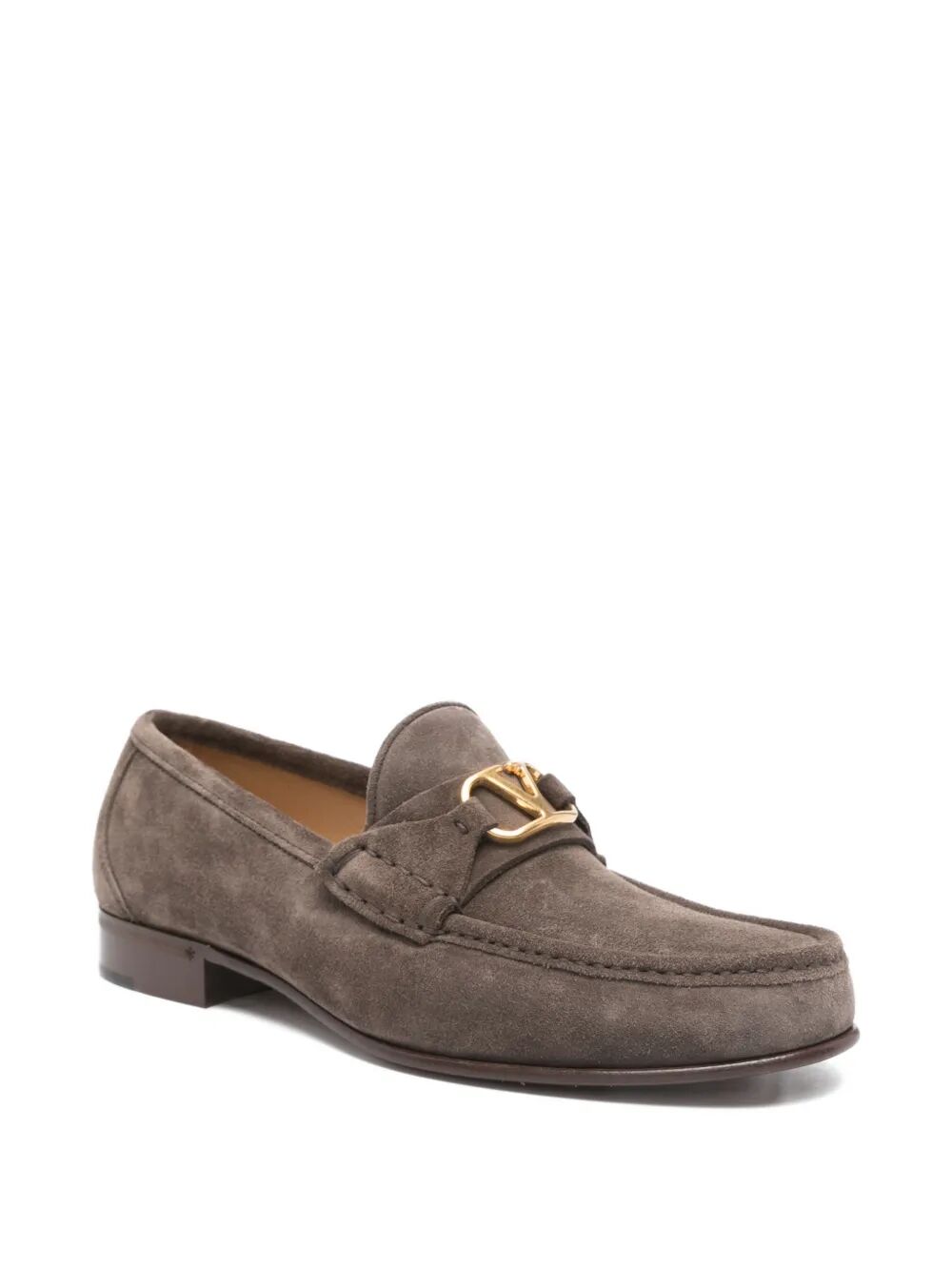 Valentino Garavani Men V Logo Plaque Suede Loafers