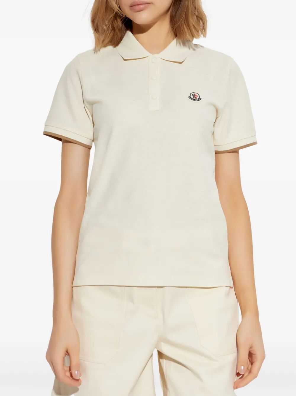 Moncler Women Logo Cotton Piqué Polo Shirt MONCLER