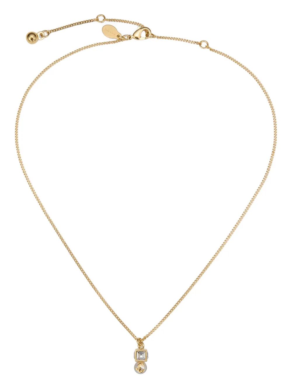 Jimmy Choo Women Gold Metal Jc Pearl Cube Pendant Necklace JIMMY CHOO