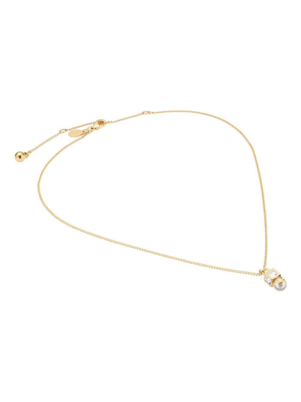 Jimmy Choo Women Gold Metal Jc Pearl Cube Pendant Necklace JIMMY CHOO