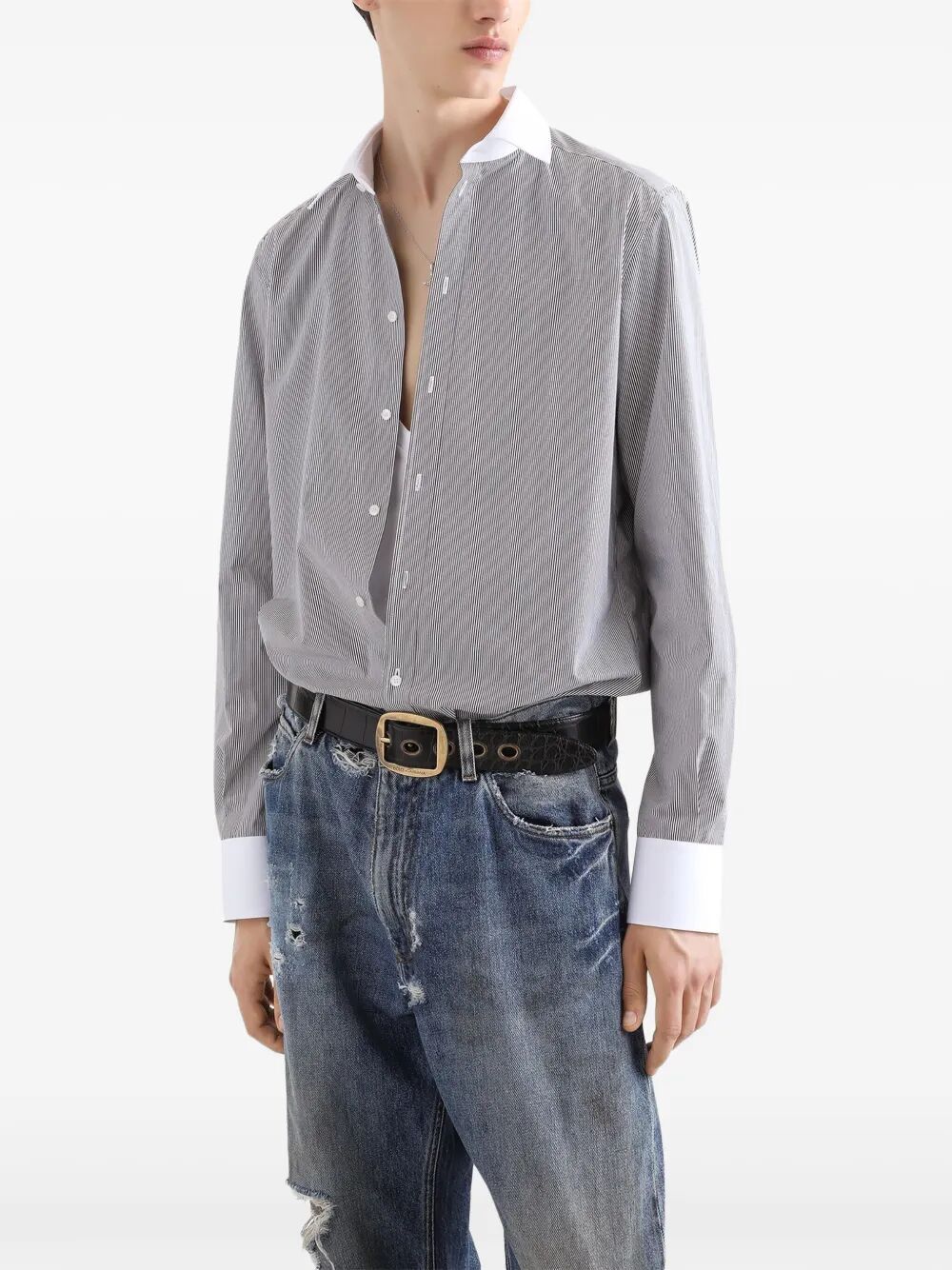 Dolce & Gabbana Men Striped Cotton Shirt DOLCE & GABBANA