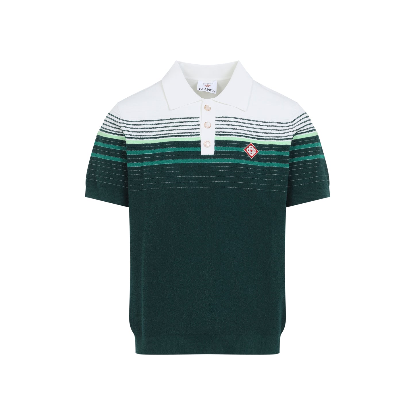 Casablanca Boucle Stripe Knitted Polo Men