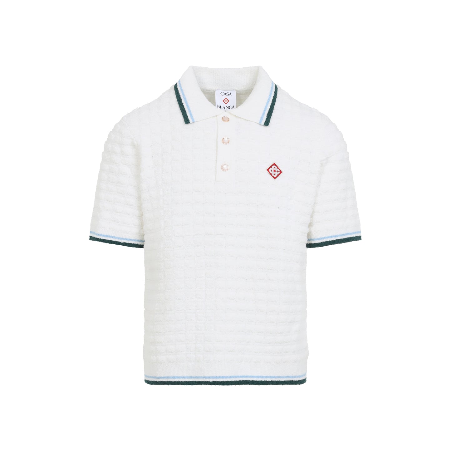 Casablanca Boucle Short-Sleeve Knitted Polo Men CASABLANCA