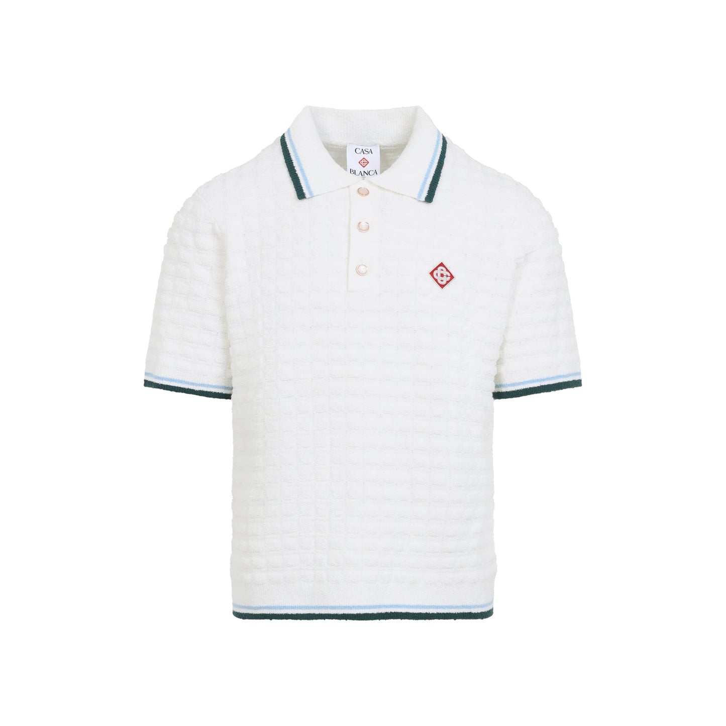 Casablanca Boucle Short-Sleeve Knitted Polo Men CASABLANCA