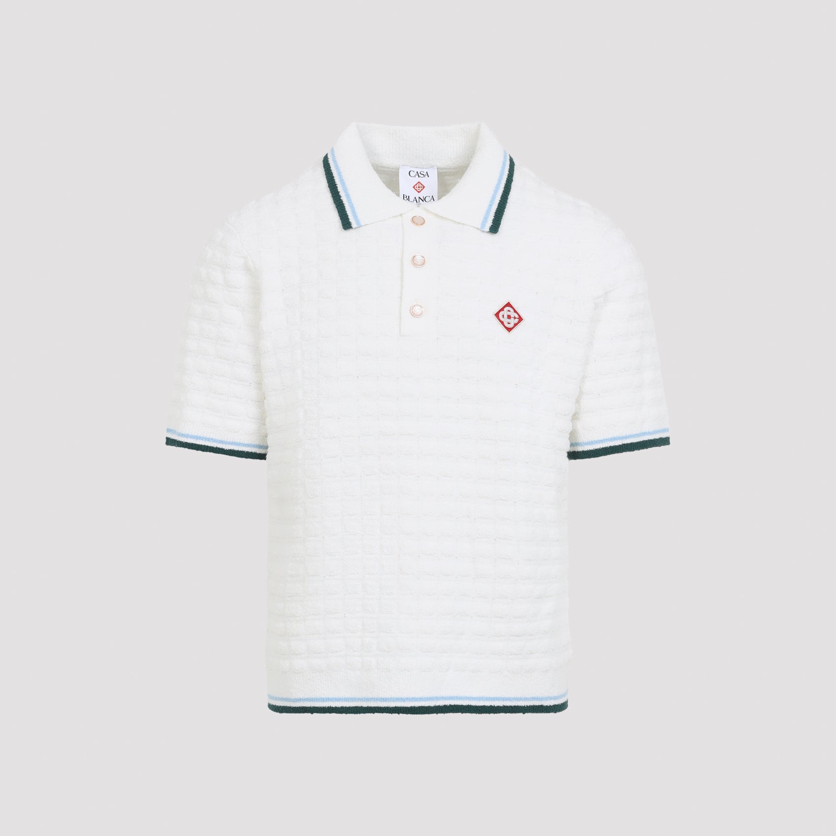 Casablanca Boucle Short-Sleeve Knitted Polo Men CASABLANCA