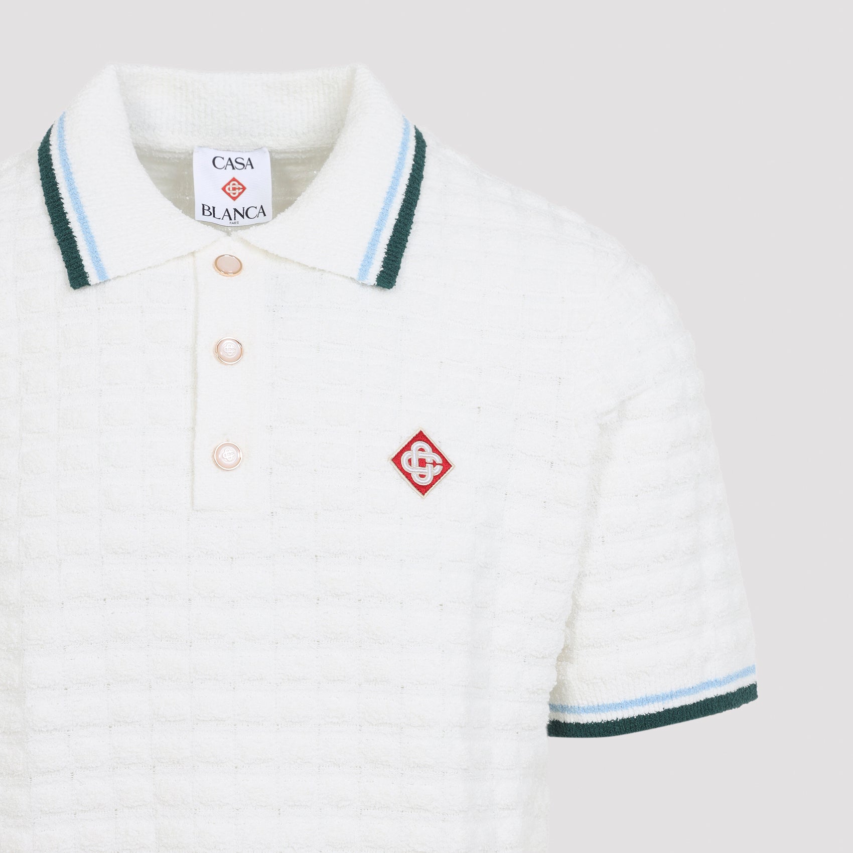 Casablanca Boucle Short-Sleeve Knitted Polo Men CASABLANCA