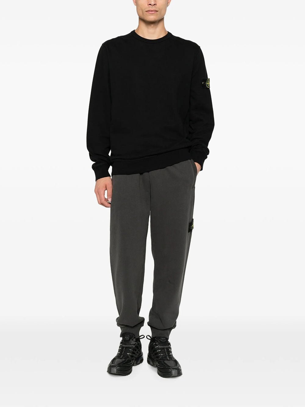Stone Island Men Crew Neck Cotton Jersey Sweatshirt STONE ISLAND