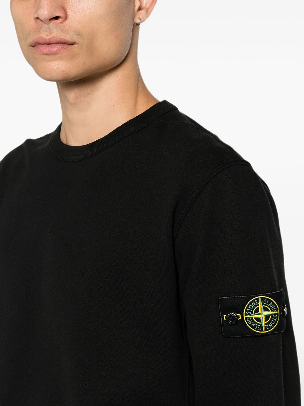 Stone Island Men Crew Neck Cotton Jersey Sweatshirt STONE ISLAND