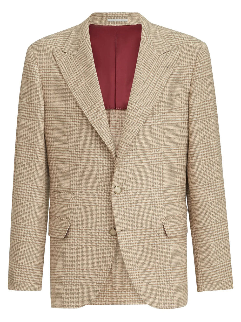 Brunello Cucinelli Men Cashmere Blend Checked Single-Breasted Blazer BRUNELLO CUCINELLI