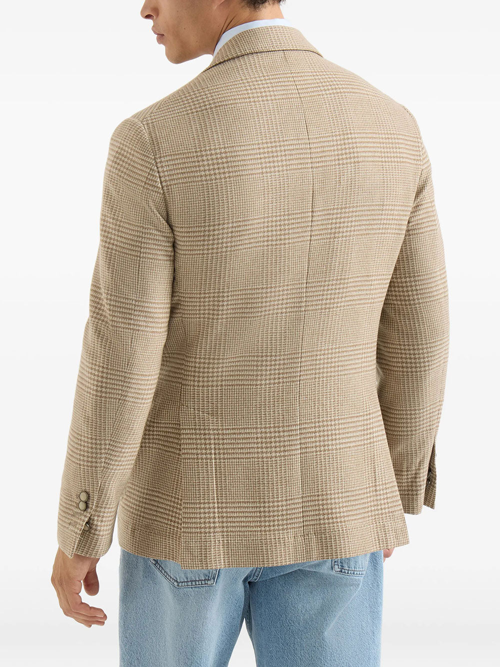 Brunello Cucinelli Men Cashmere Blend Checked Single-Breasted Blazer BRUNELLO CUCINELLI