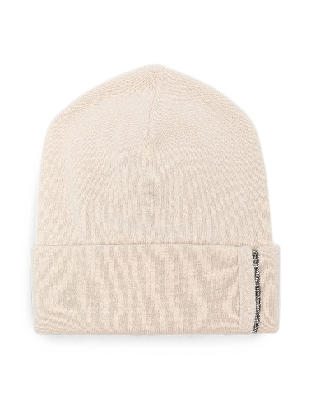 Brunello Cucinelli Women Ribbed Cashmere Knit Beanie With Monili Detail BRUNELLO CUCINELLI