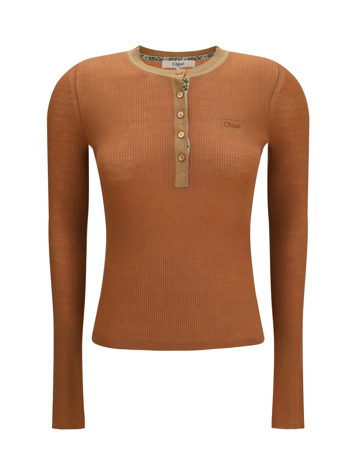 Chloé Women Ultra-Fine Wool Knit Henley Top CHLOE