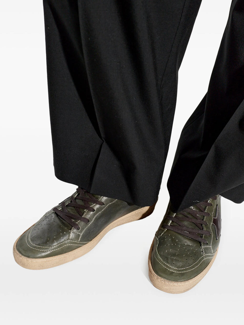 Golden Goose Men Sneakers Ball Star In Pelle Effetto Vissuto GOLDEN GOOSE