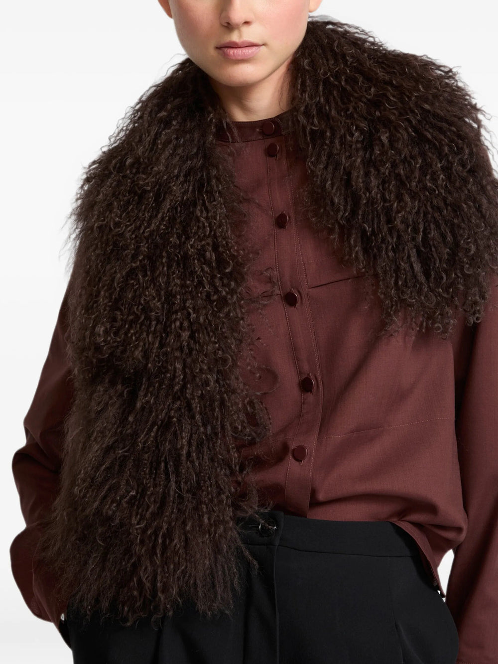 Yves Salomon Women Scarf Long Hair Lamb YVES SALOMON