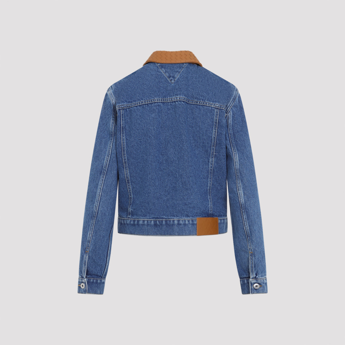Bottega Veneta Denim Intrecciato Collar Jacket Women BOTTEGA VENETA
