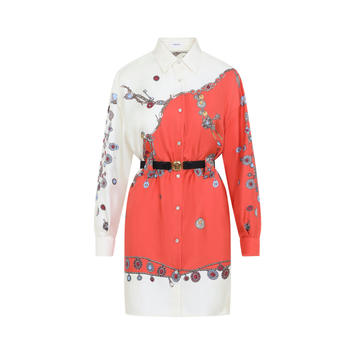 Versace Twill Silk Stolen Jewels Dress Women VERSACE