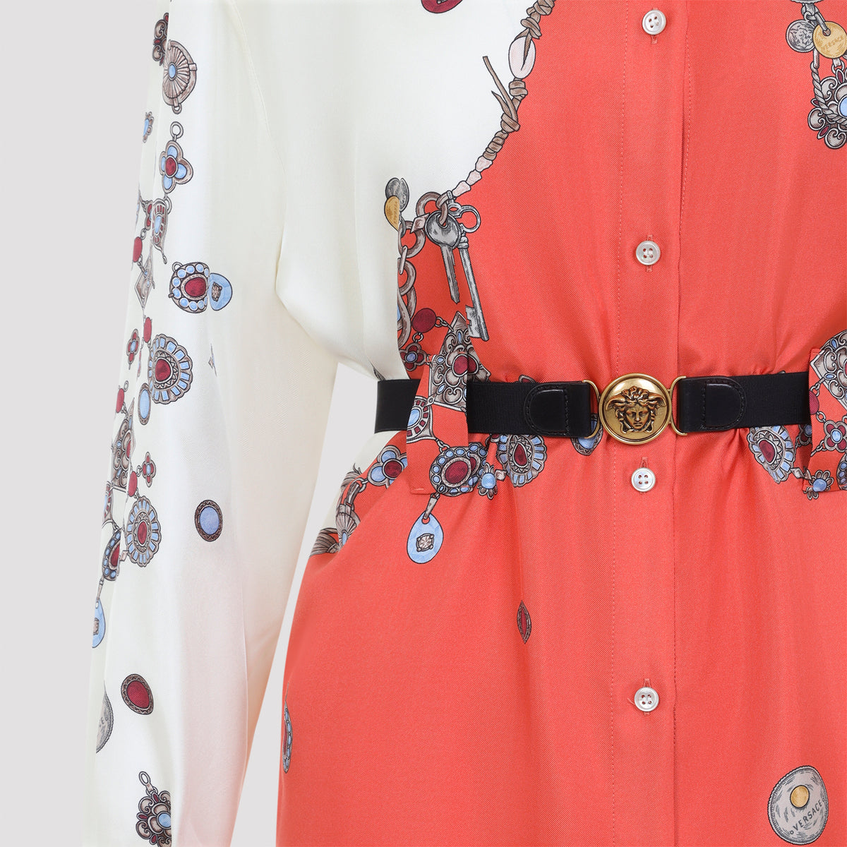 Versace Twill Silk Stolen Jewels Dress Women VERSACE