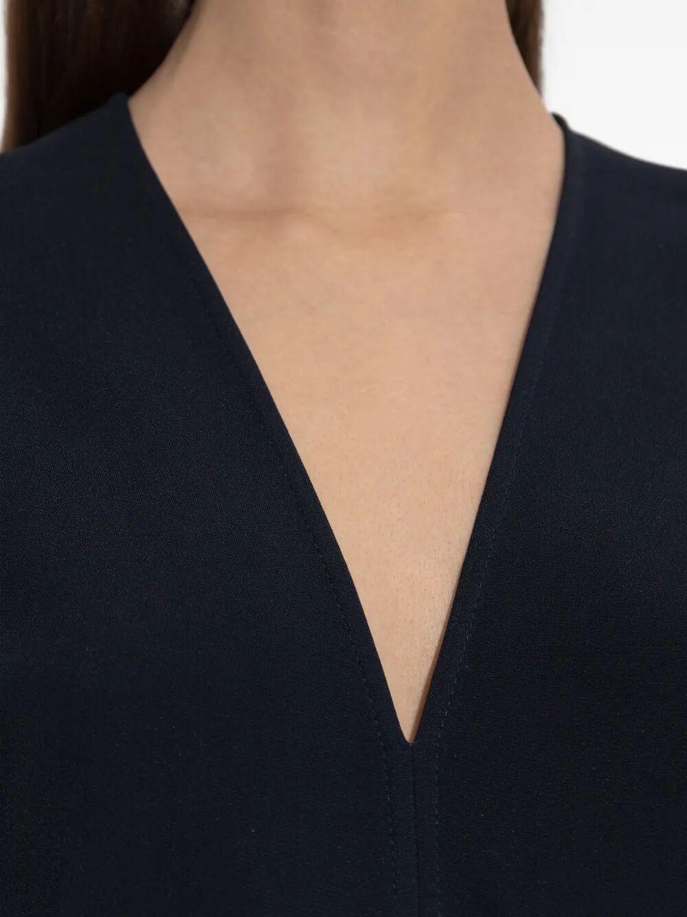 Victoria Beckham Women Blouson Detail V-Neck Midi Dress VICTORIA BECKHAM