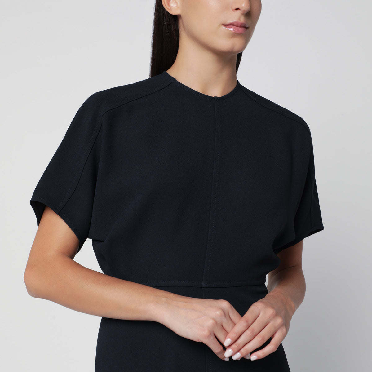 Victoria Beckham Ink Eleanor Midi Dress In Fluid Cady Women VICTORIA BECKHAM