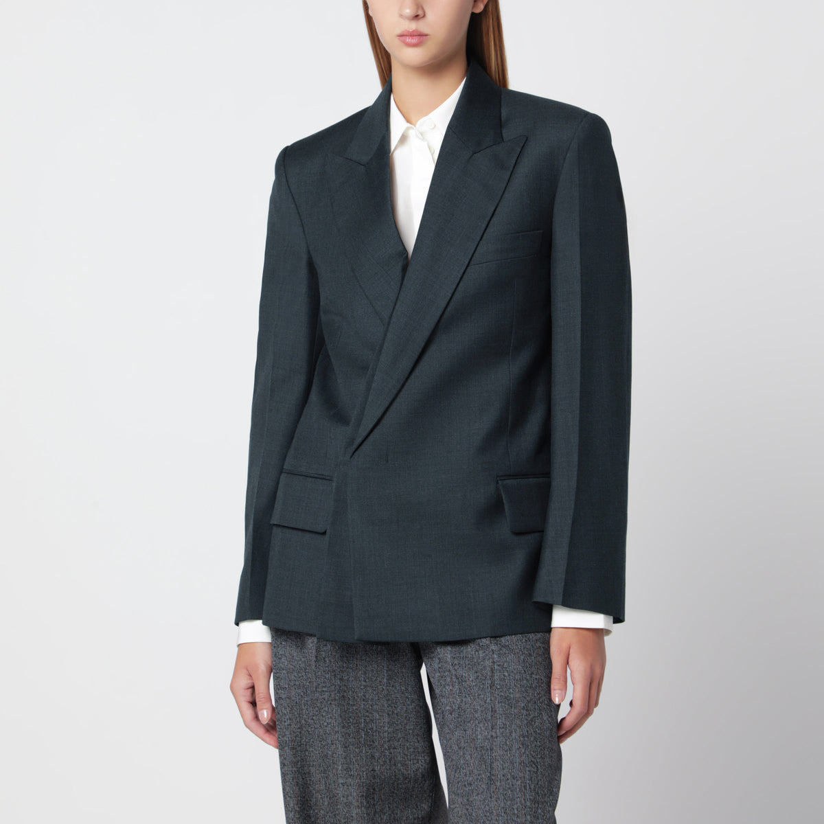 Victoria Beckham Green Olie Jacket In Virgin Wool Women VICTORIA BECKHAM