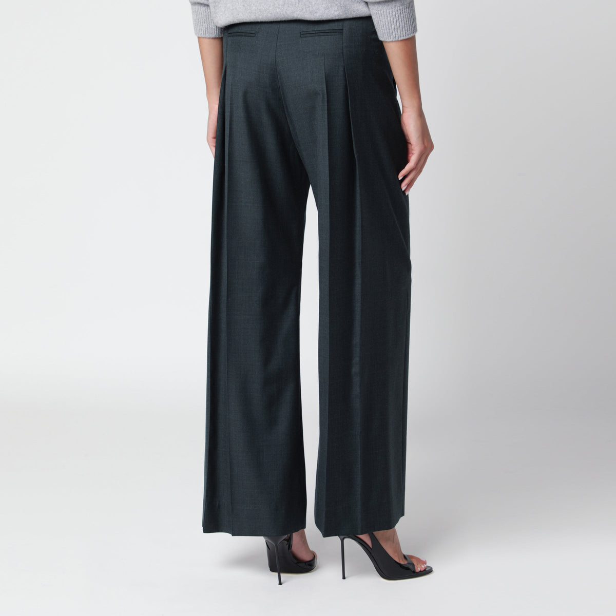 Victoria Beckham Ethel Trousers In Swamp Green Virgin Wool Women VICTORIA BECKHAM