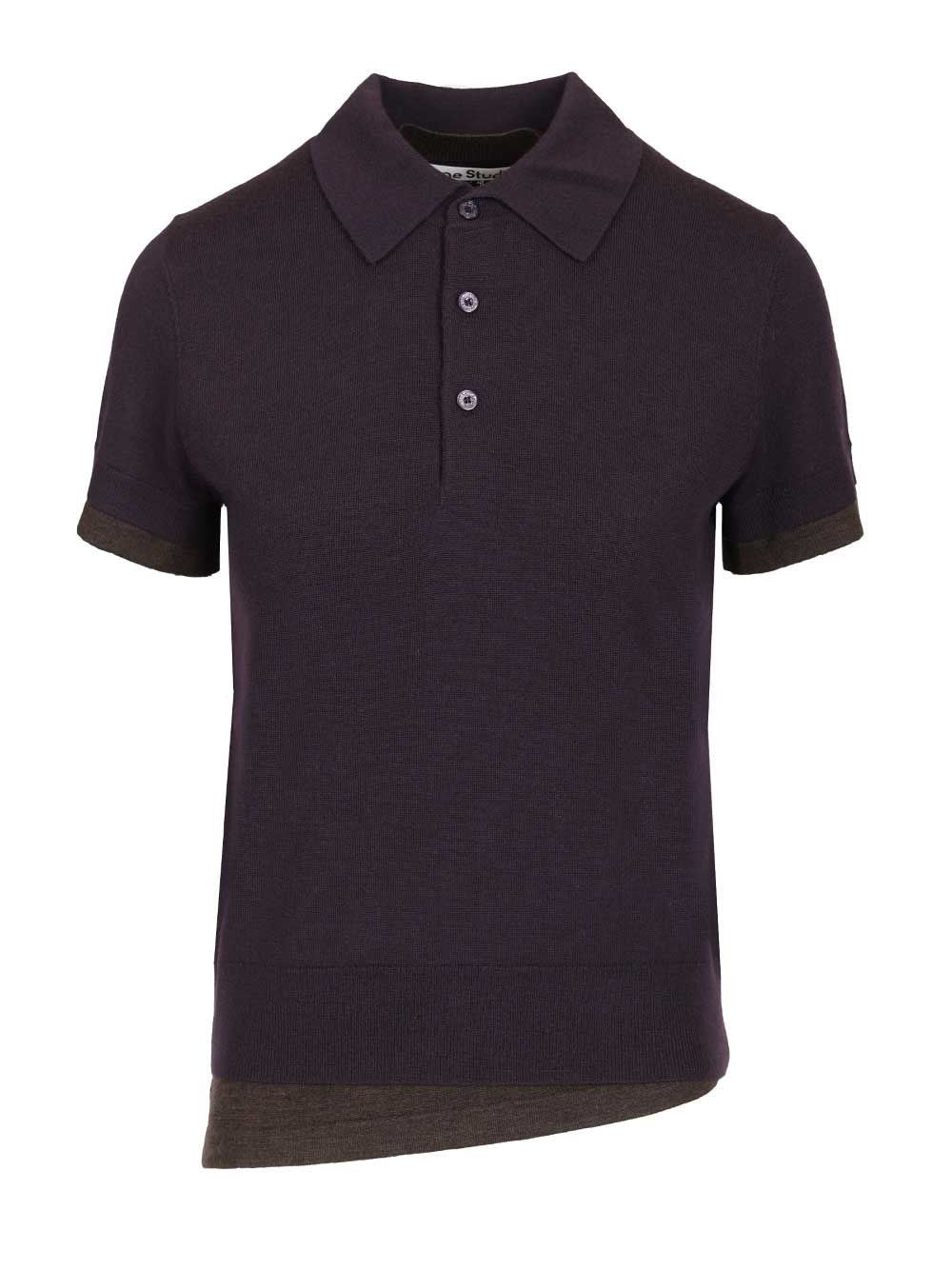 Acne Studios Women Layered Wool Polo Shirt ACNE STUDIOS