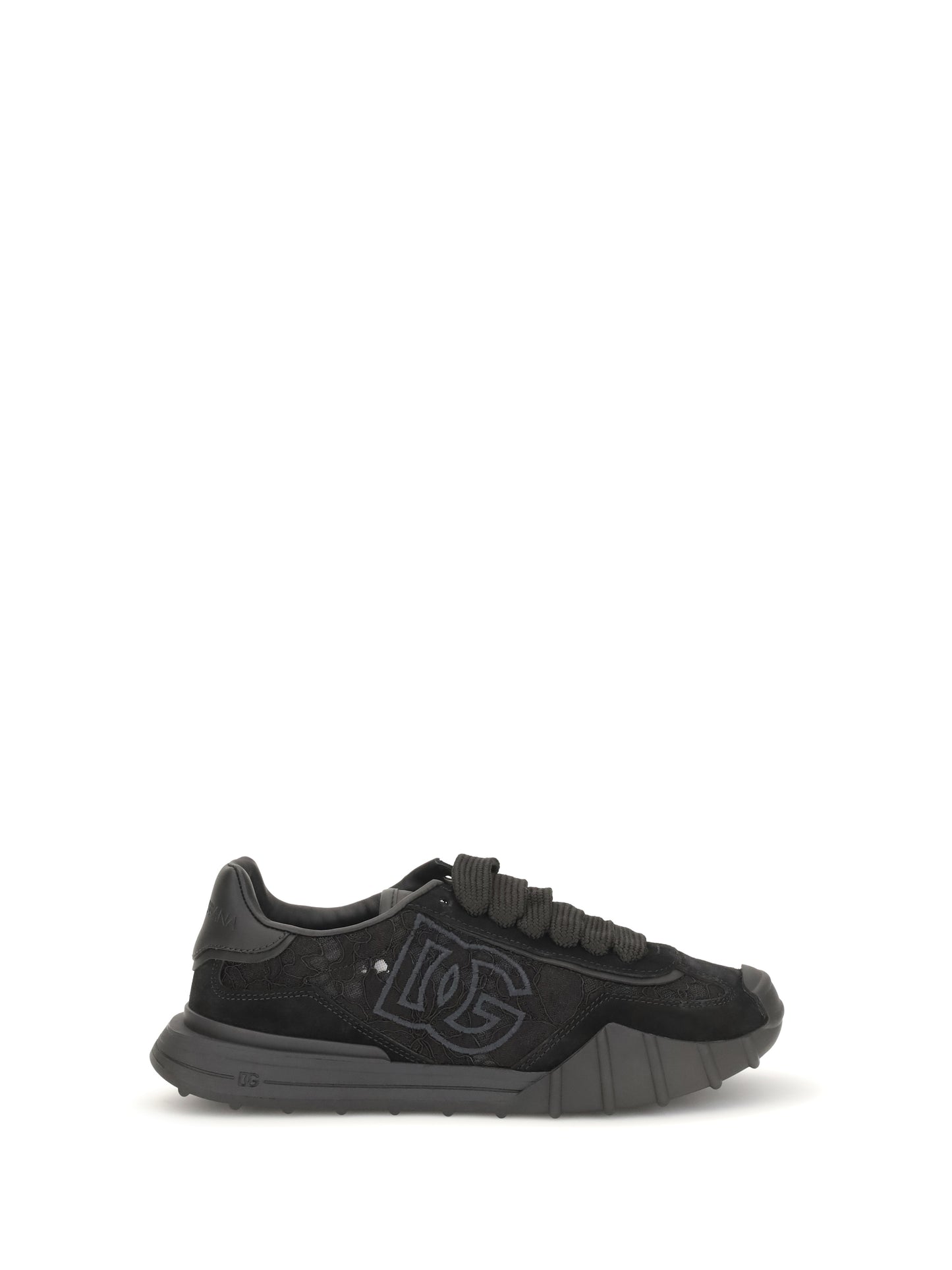Dolce & Gabbana Women Leather And Lace Sneakers DOLCE & GABBANA