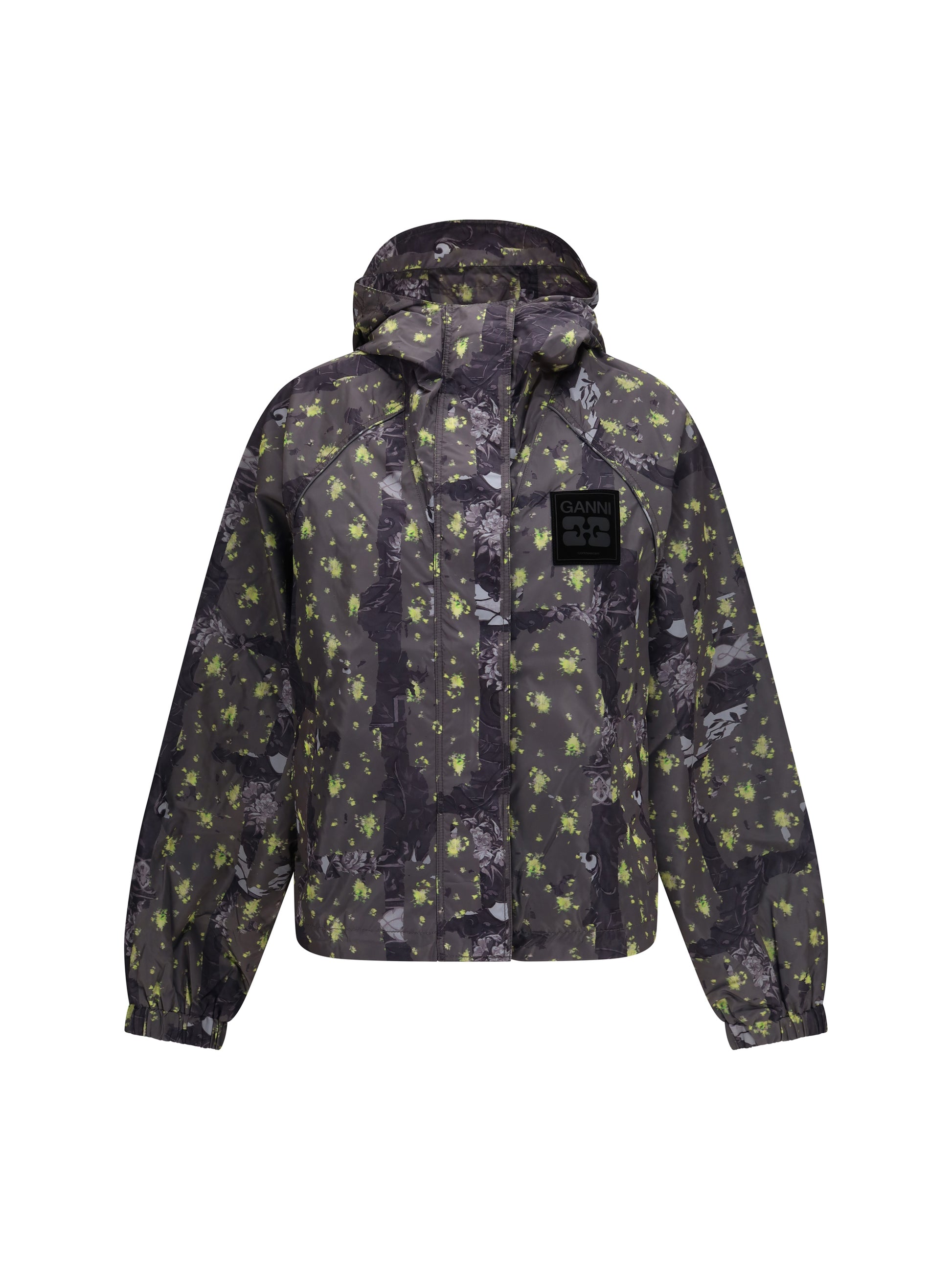 Ganni Women Ultralight Nylon Jacket With Floral Print GANNI