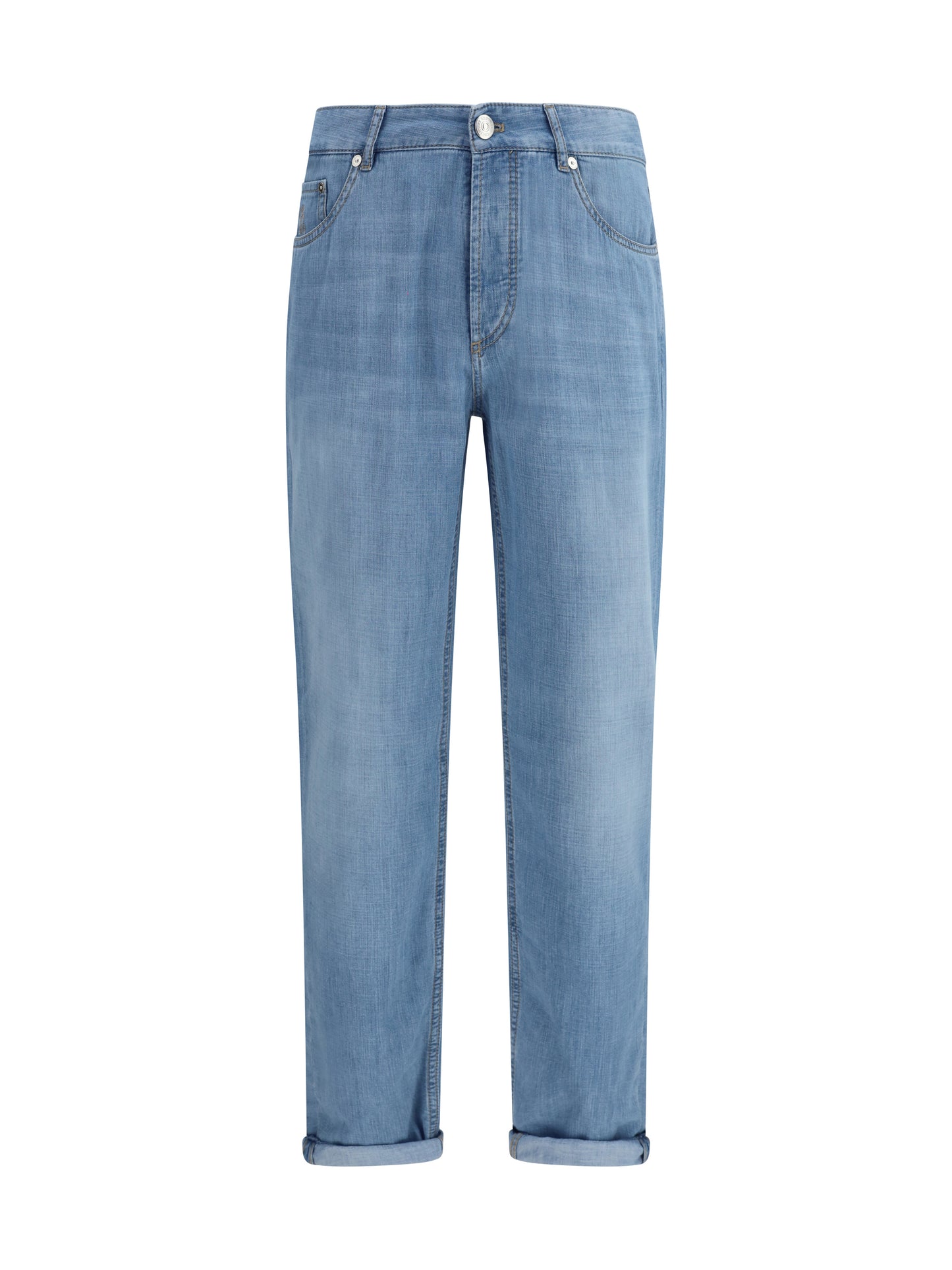 Brunello Cucinelli Men Jeans In Cotton With Distressed Effect BRUNELLO CUCINELLI
